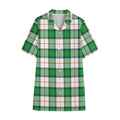 Irish Tartan St. Patrick's Day Print Cotton Hawaiian Shirt