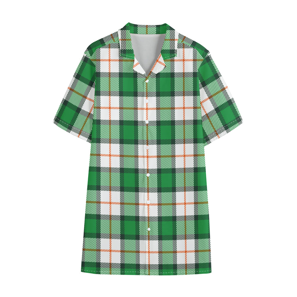 Irish Tartan St. Patrick's Day Print Cotton Hawaiian Shirt