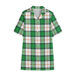Irish Tartan St. Patrick's Day Print Cotton Hawaiian Shirt