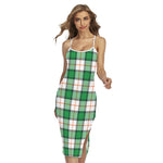 Irish Tartan St. Patrick's Day Print Cross Back Cami Dress