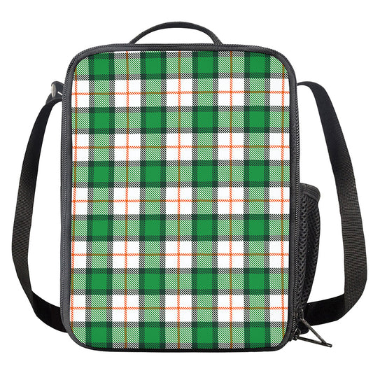 Irish Tartan St. Patrick's Day Print Crossbody Lunch Bag