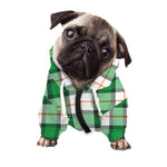 Irish Tartan St. Patrick's Day Print Dog Zip Up Hoodie