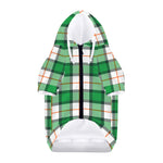 Irish Tartan St. Patrick's Day Print Dog Zip Up Hoodie
