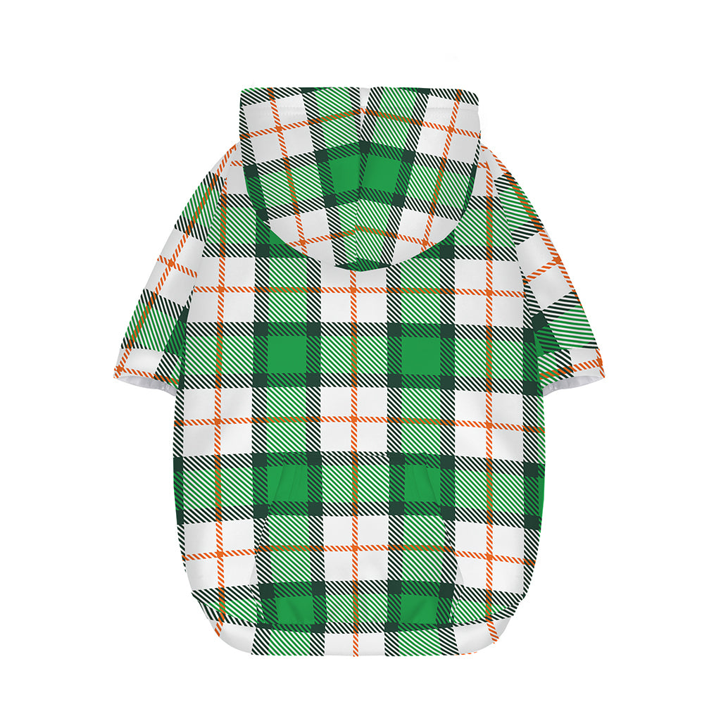 Irish Tartan St. Patrick's Day Print Dog Zip Up Hoodie