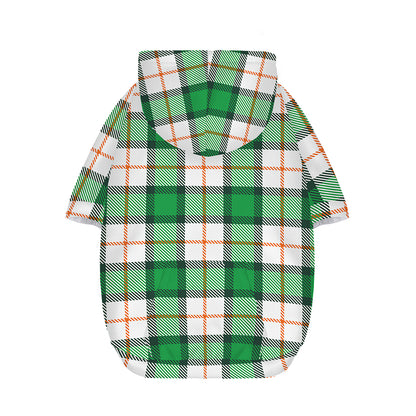 Irish Tartan St. Patrick's Day Print Dog Zip Up Hoodie