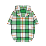 Irish Tartan St. Patrick's Day Print Dog Zip Up Hoodie