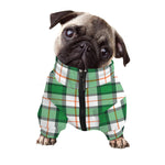 Irish Tartan St. Patrick's Day Print Dog Zip Up Jacket