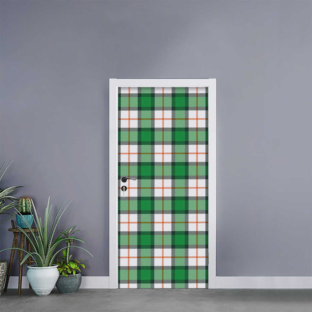 Irish Tartan St. Patrick's Day Print Door Sticker