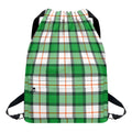 Irish Tartan St. Patrick's Day Print Drawstring Backpack