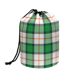 Irish Tartan St. Patrick's Day Print Drawstring Makeup Bag