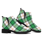 Irish Tartan St. Patrick's Day Print Flat Ankle Boots