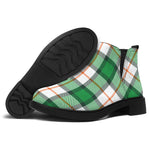 Irish Tartan St. Patrick's Day Print Flat Ankle Boots