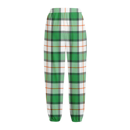 Irish Tartan St. Patrick's Day Print Fleece Lined Knit Pants