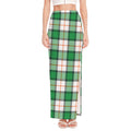 Irish Tartan St. Patrick's Day Print High Slit Maxi Skirt