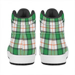 Irish Tartan St. Patrick's Day Print High Top Leather Sneakers
