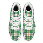 Irish Tartan St. Patrick's Day Print High Top Leather Sneakers