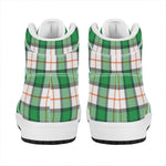Irish Tartan St. Patrick's Day Print High Top Leather Sneakers