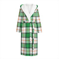 Irish Tartan St. Patrick's Day Print Hooded Bathrobe
