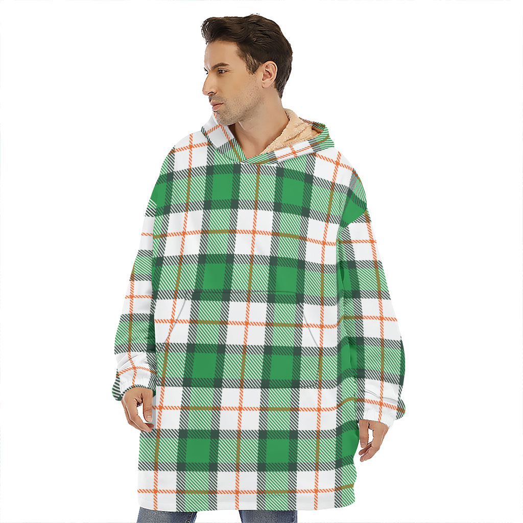 Irish Tartan St. Patrick's Day Print Hoodie Blanket