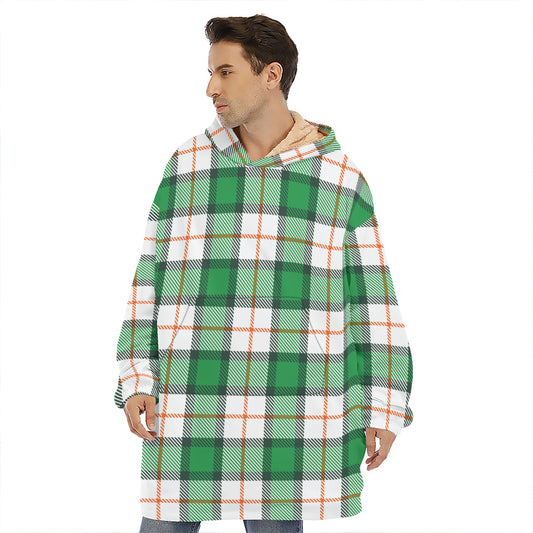 Irish Tartan St. Patrick's Day Print Hoodie Blanket