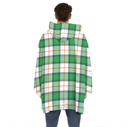 Irish Tartan St. Patrick's Day Print Hoodie Blanket