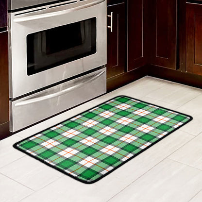 Irish Tartan St. Patrick's Day Print Kitchen Mat
