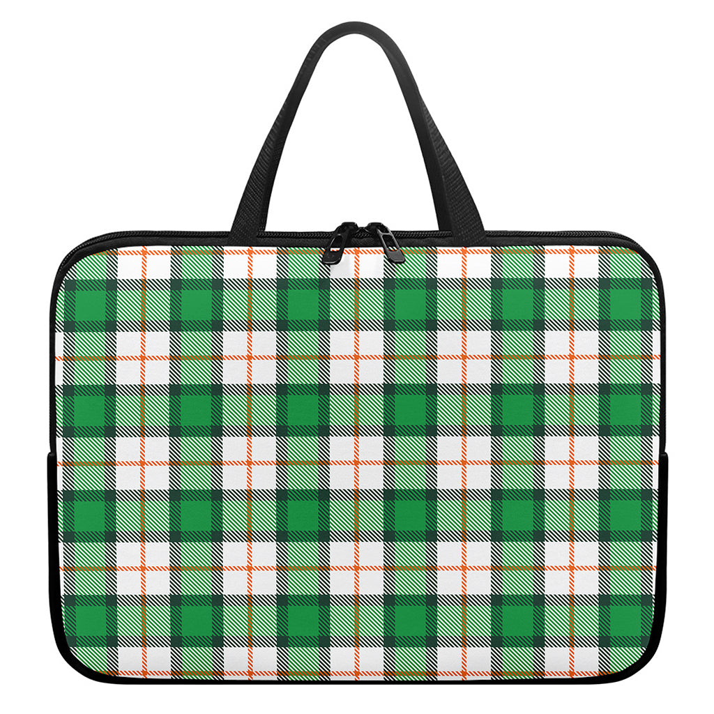 Irish Tartan St. Patrick's Day Print Laptop Sleeve With Handle