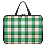 Irish Tartan St. Patrick's Day Print Laptop Sleeve With Handle