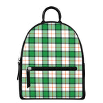 Irish Tartan St. Patrick's Day Print Leather Backpack