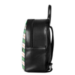 Irish Tartan St. Patrick's Day Print Leather Backpack