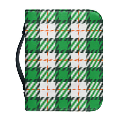 Irish Tartan St. Patrick's Day Print Leather Bible Cover