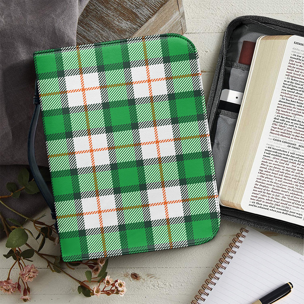 Irish Tartan St. Patrick's Day Print Leather Bible Cover