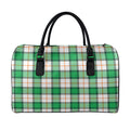 Irish Tartan St. Patrick's Day Print Leather Duffel Bag