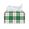 Irish Tartan St. Patrick's Day Print Leather Tissue Box Cover