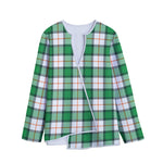 Irish Tartan St. Patrick's Day Print Long Sleeve Short Coat