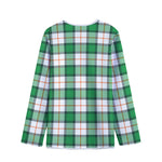 Irish Tartan St. Patrick's Day Print Long Sleeve Short Coat