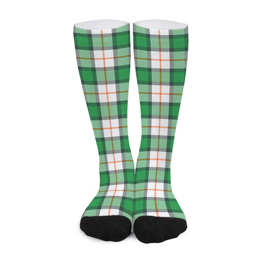 Irish Tartan St. Patrick's Day Print Long Socks