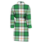 Irish Tartan St. Patrick's Day Print Men's Bathrobe