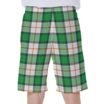 Irish Tartan St. Patrick's Day Print Men's Beach Shorts