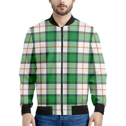 Irish Tartan St. Patrick's Day Print Men's Bomber Jacket