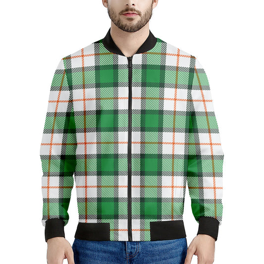 Irish Tartan St. Patrick's Day Print Men's Bomber Jacket