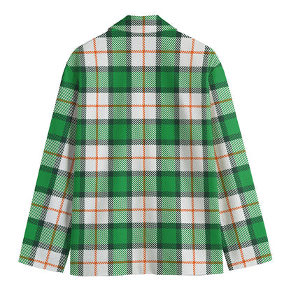 Irish Tartan St. Patrick's Day Print Men's Cotton Blazer