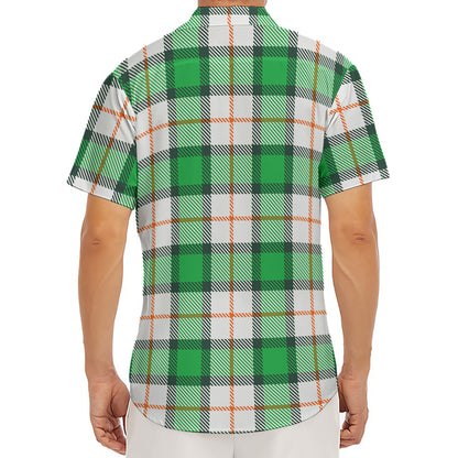 Irish Tartan St. Patrick's Day Print Men's Deep V-Neck Shirt