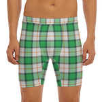 Irish Tartan St. Patrick's Day Print Men's Long Boxer Briefs