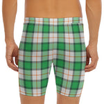 Irish Tartan St. Patrick's Day Print Men's Long Boxer Briefs