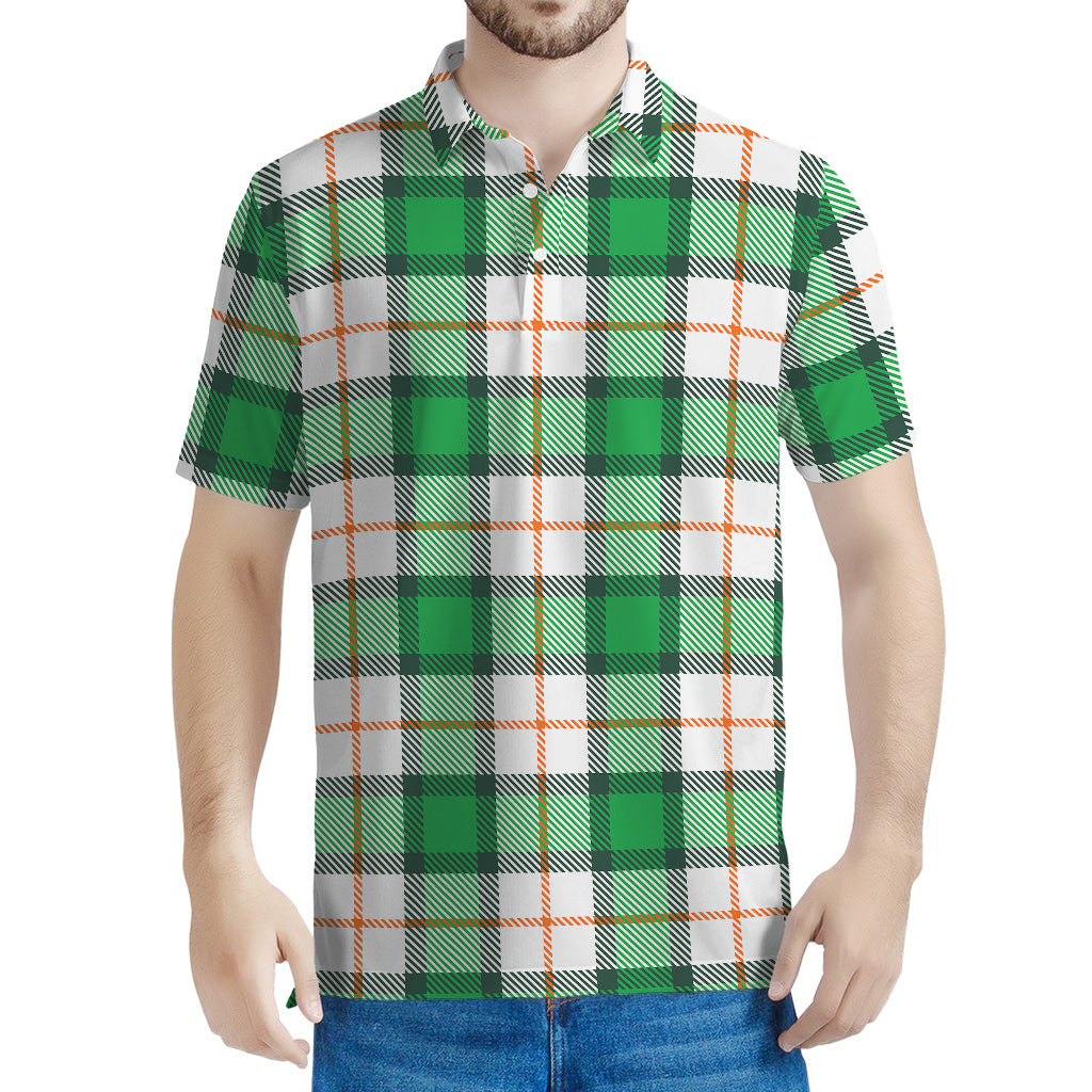 Irish Tartan St. Patrick's Day Print Men's Polo Shirt