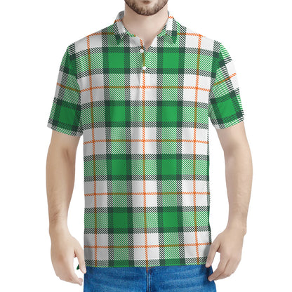 Irish Tartan St. Patrick's Day Print Men's Polo Shirt