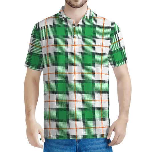 Irish Tartan St. Patrick's Day Print Men's Polo Shirt
