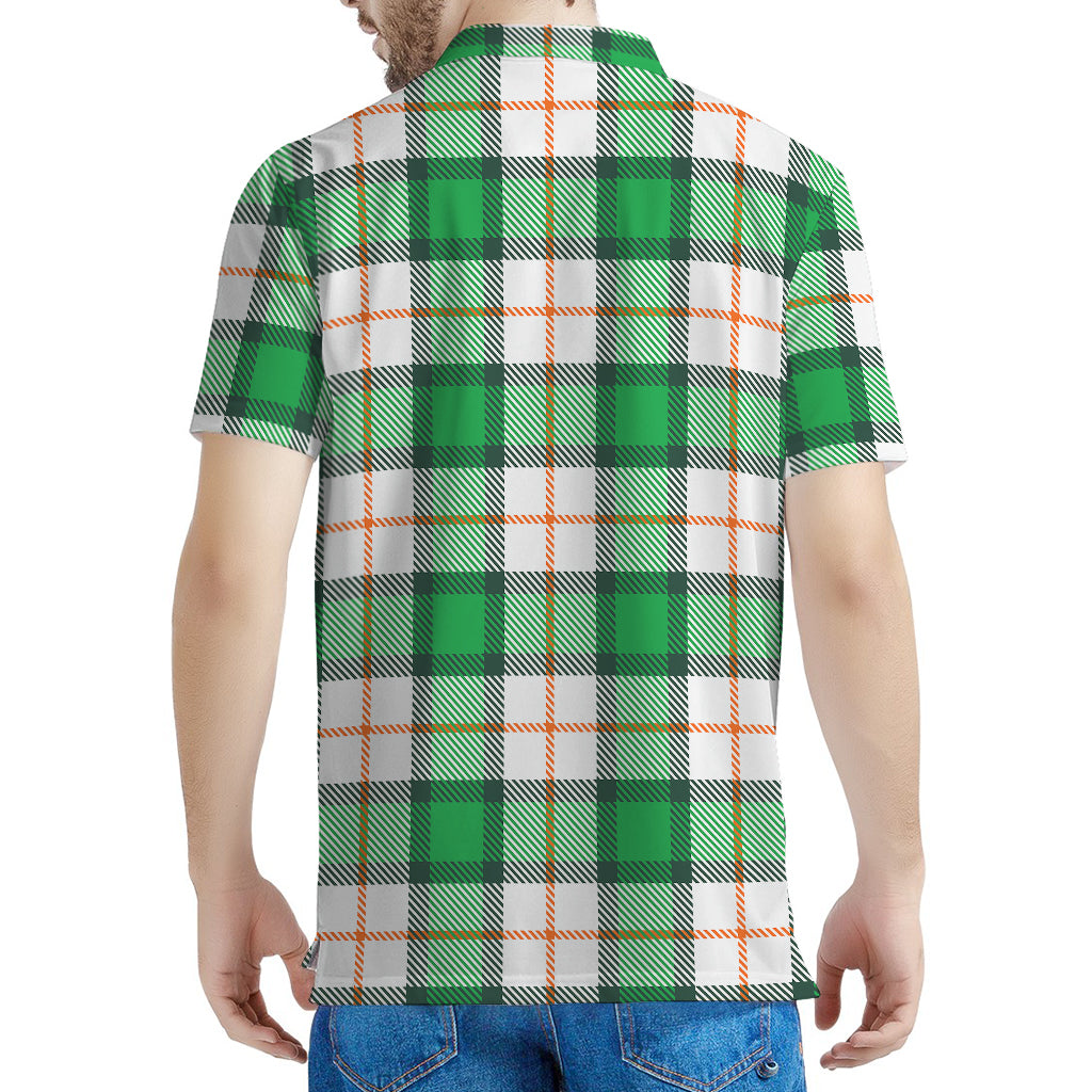 Irish Tartan St. Patrick's Day Print Men's Polo Shirt