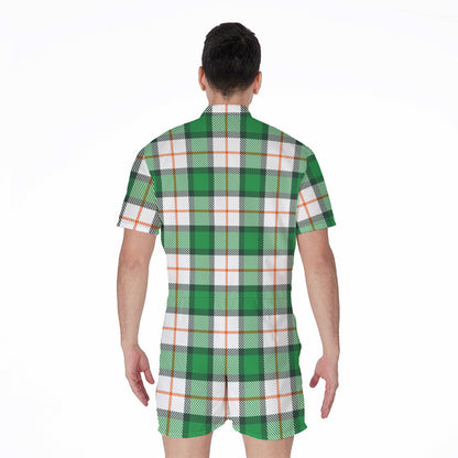 Irish Tartan St. Patrick's Day Print Men's Rompers